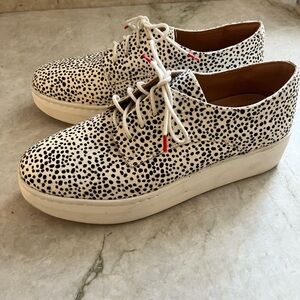 ROLLIE Nation Sneakers Womens 40 US 9 Derby City Snow Leopard Platform Pony Hair